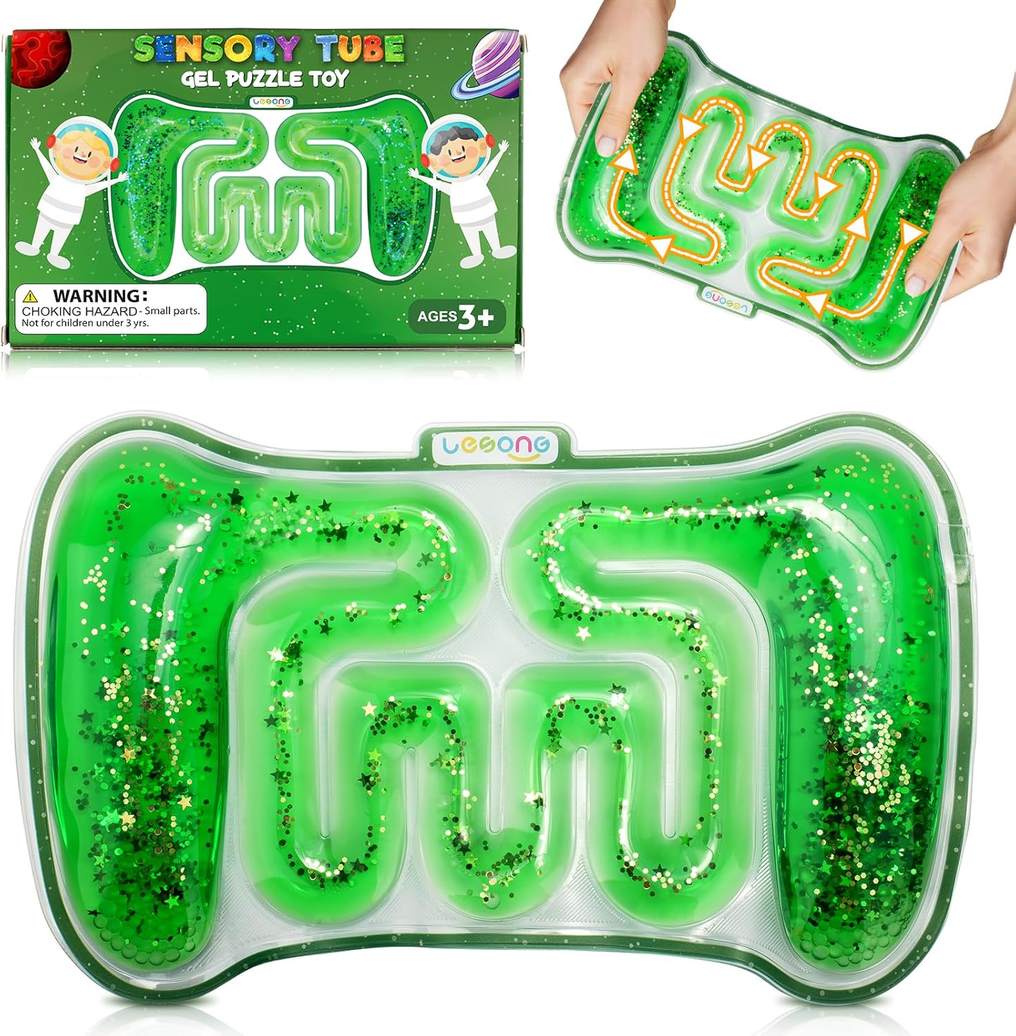 Juguetes sensoriales esponjosos para niños  Juguete sensorial de tubo lleno de colorido Goo, purpurina, herramienta calmante para autismo, ansiedad,
