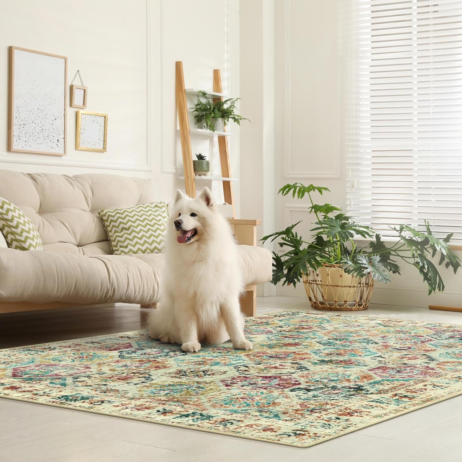 Lahome Alfombras de área de 9 x 12 pies para sala de estar, alfombras grandes para dormitorio, estéticas, bohemias, marroquíes, coloridas, suaves,