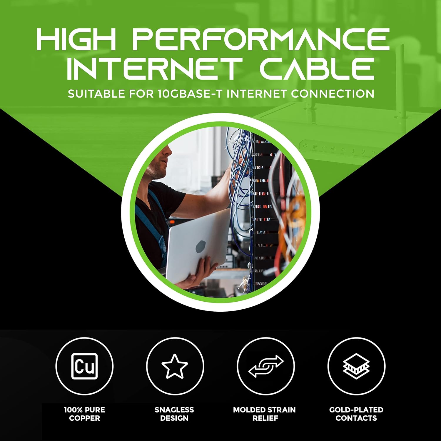 GearIT Paquete de 20 cables de conexión Ethernet Cat5e de 5 pies, cable de red LAN RJ45 sin enganches, color azul