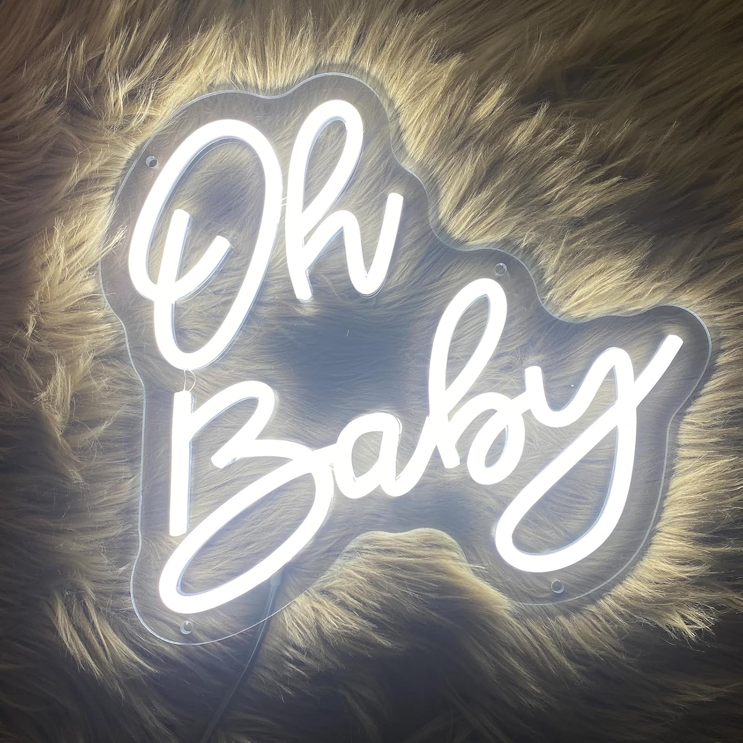 Oh Baby – Letreros de neón para decoración de pared, luz de neón blanca fría para decoración de baby shower, fiesta de cumpleaños, decoración de