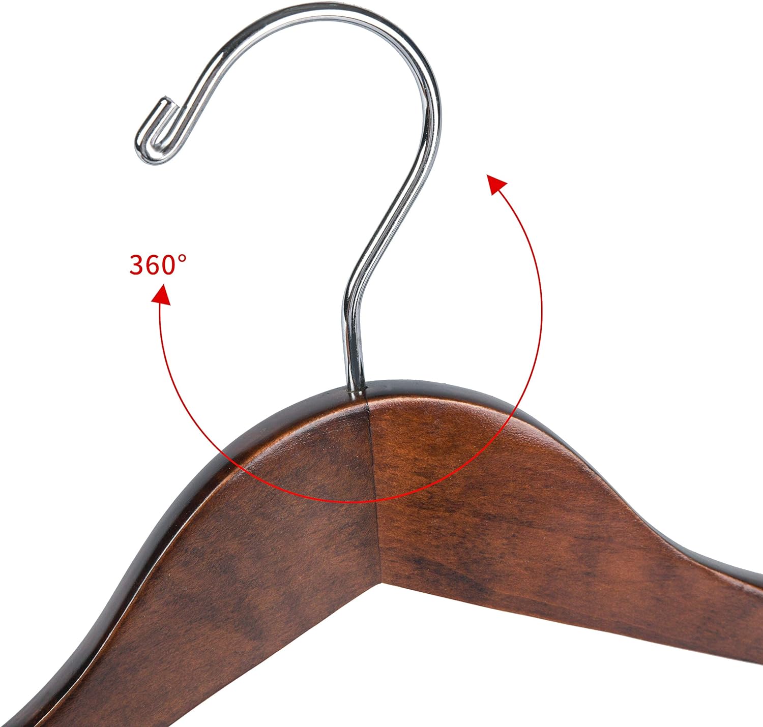 Perchas de madera de lujo con hombros anchos, paquete de 2 unidades, con barra de bloqueo, acabado retro suave, colgador de madera para armario,