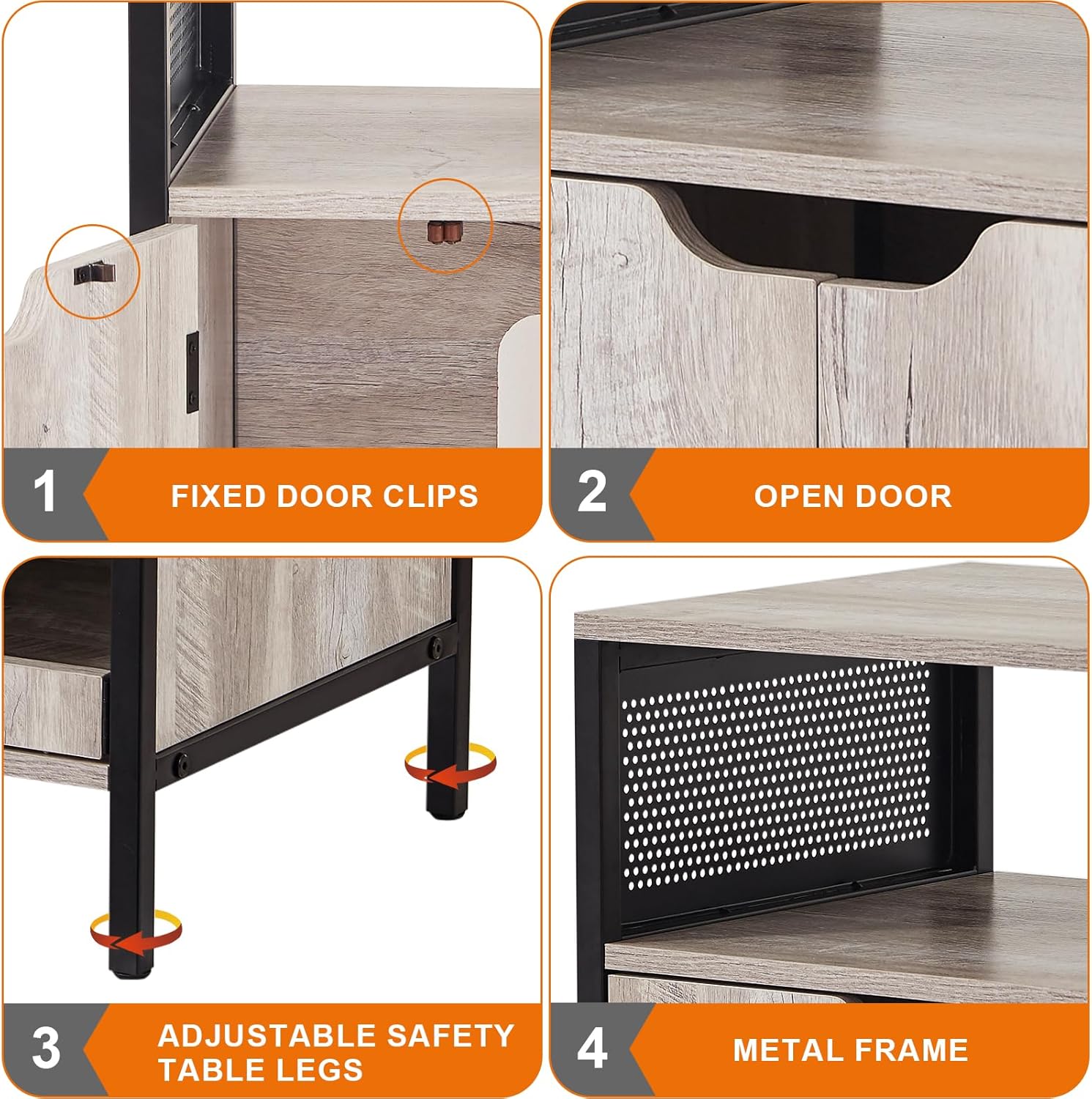 BSRGMS Caja de arena grande para gatos, muebles ocultos, muebles para gatos de interior, de madera, baño de gatos, armario de arena para gatos con