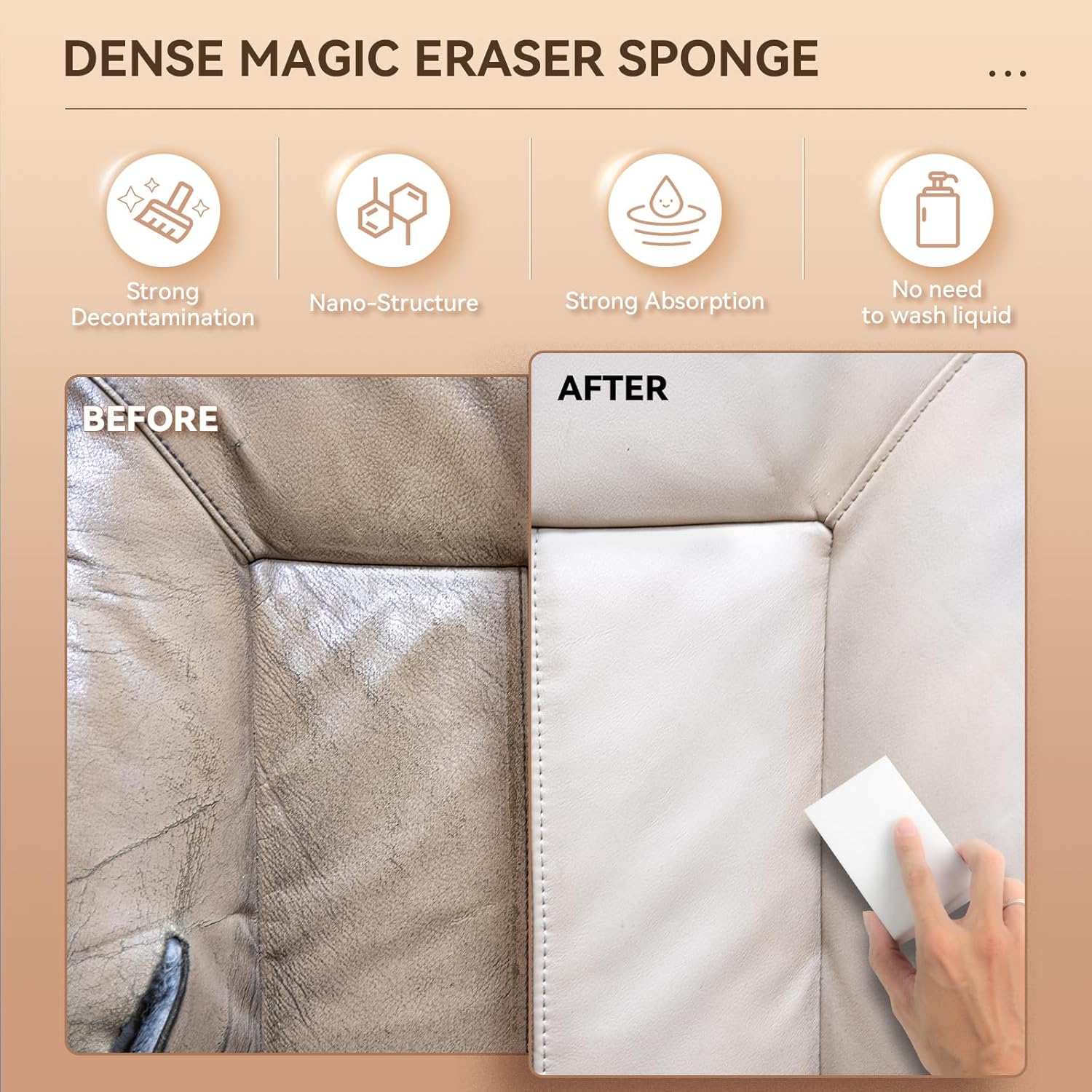 Borrador de esponja mágica, paquete de 10 esponjas de melamina extra gruesas de densidad 2X, almohadillas de limpieza extra grandes, espuma de