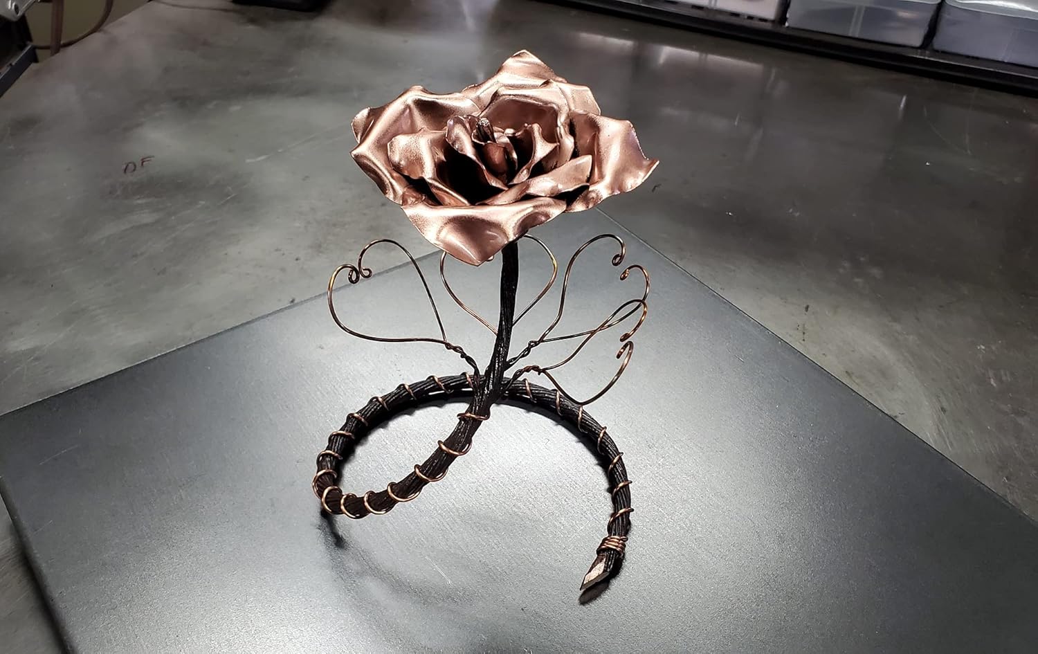 Antique Copper Rose ” Be Mine ” #1383e *Save 10% See Below* Valentine’s Day Mother’s Day Christmas Anniversary Wedding Housewarming Steampunk