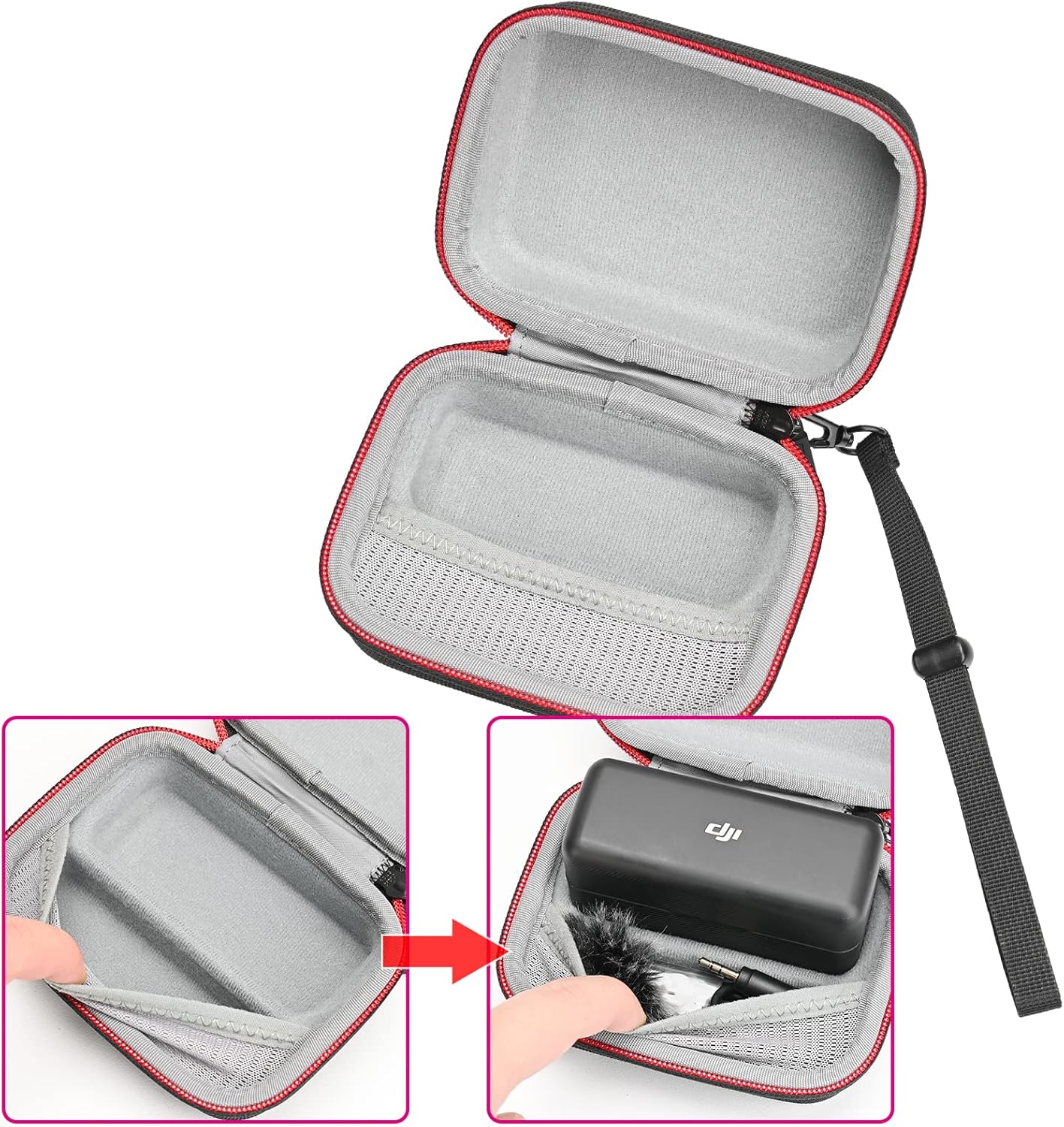 RLSOCO Estuche rígido para micrófono Lavalier inalámbrico DJI Mic (usando sin sacar)