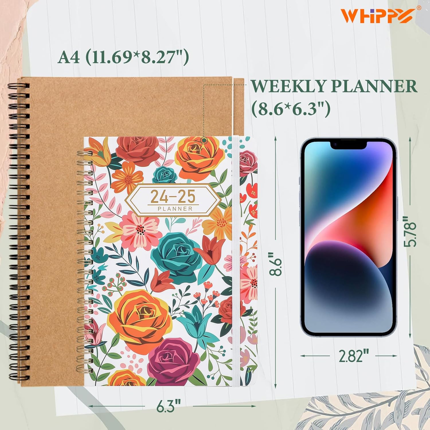 Agenda semanal sin fecha, cuaderno de objetivos semanales con lista de tareas pendientes y rastreador de hábitos, planificador diario, agenda