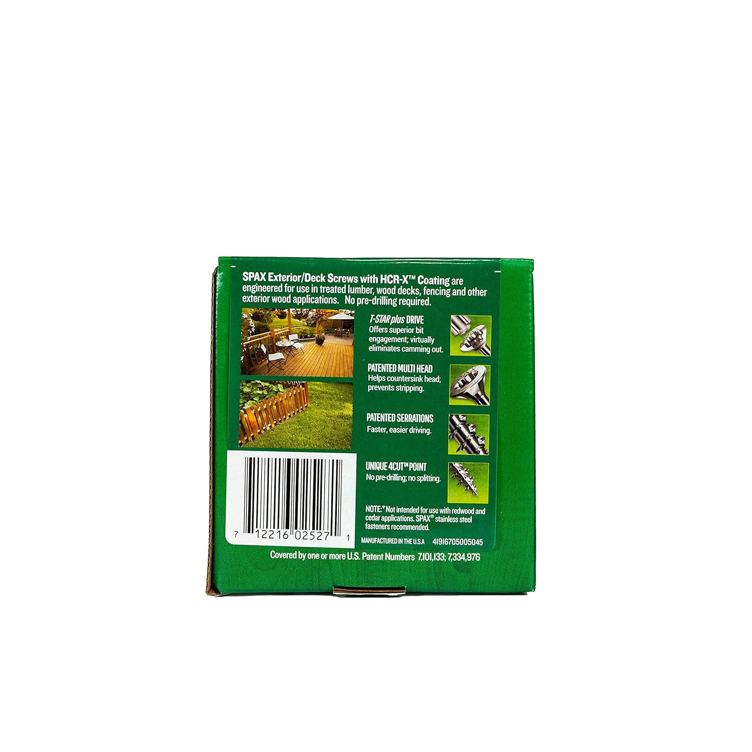 SPAX 10 x 2″ T-20+ Cabeza Plana HCR-X 3LB 277CT (Tornillo de Cubierta Exterior Recubierto)