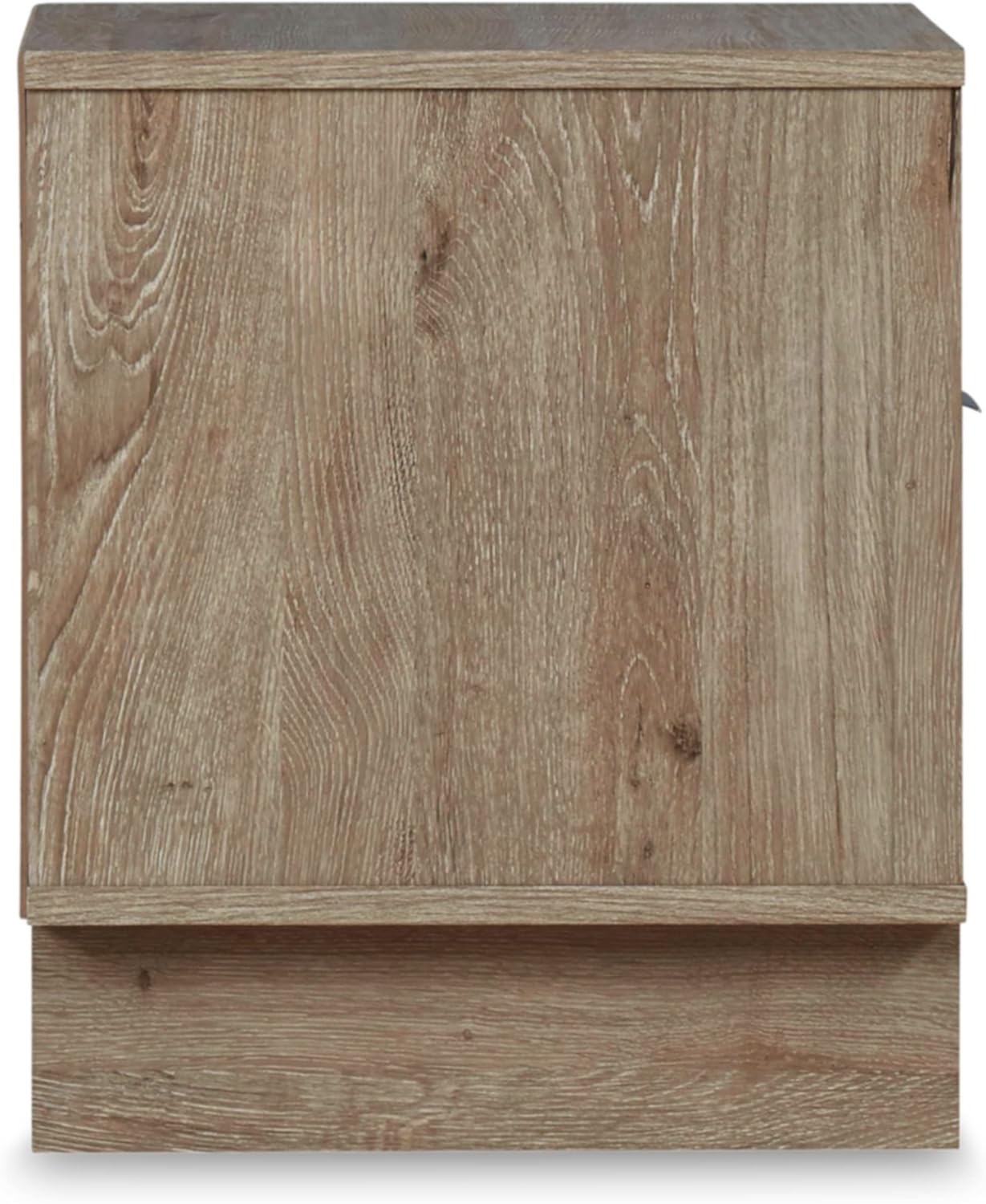 Signature Design by Ashley Oliah – Mesita de noche rústica con 1 cajón con cubículo abierto, color marrón claro