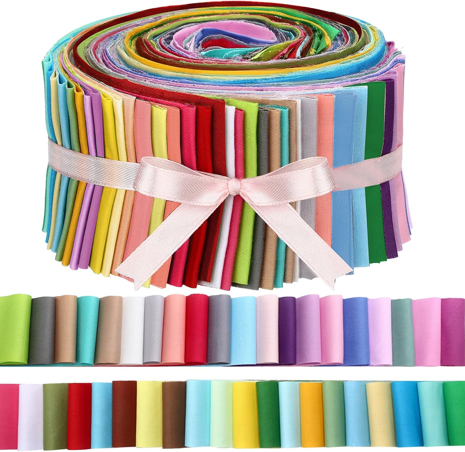 40 tiras de tela de algodón japonesa enrollables para acolchar, rollo de tela de 2.6 pulgadas, flores precortadas de tela de retazos para ropa,
