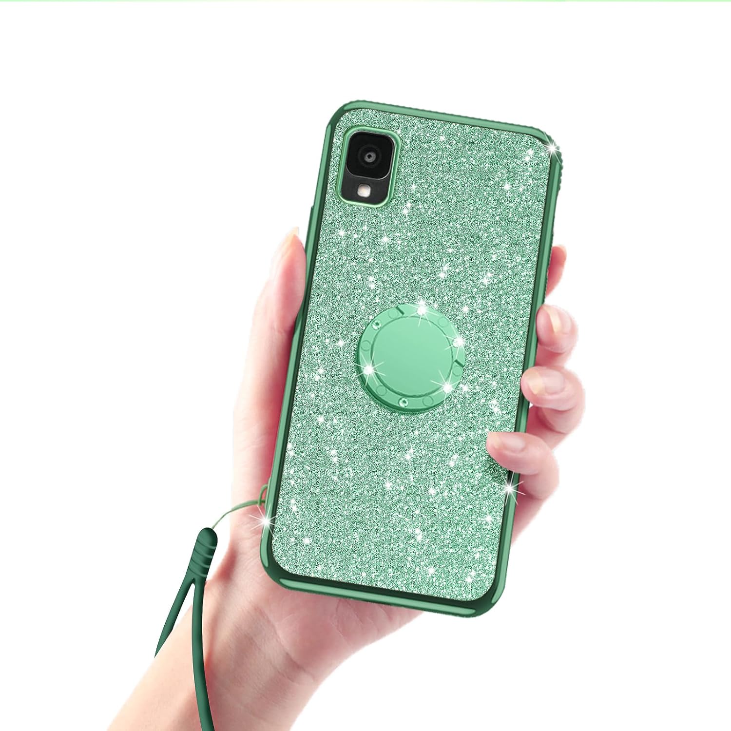 KuDiNi Funda para Alcatel TCL 30 Z T602DL, TCL 30 LE para mujer, con purpurina, suave, elegante, transparente, TPU de lujo, linda funda protectora
