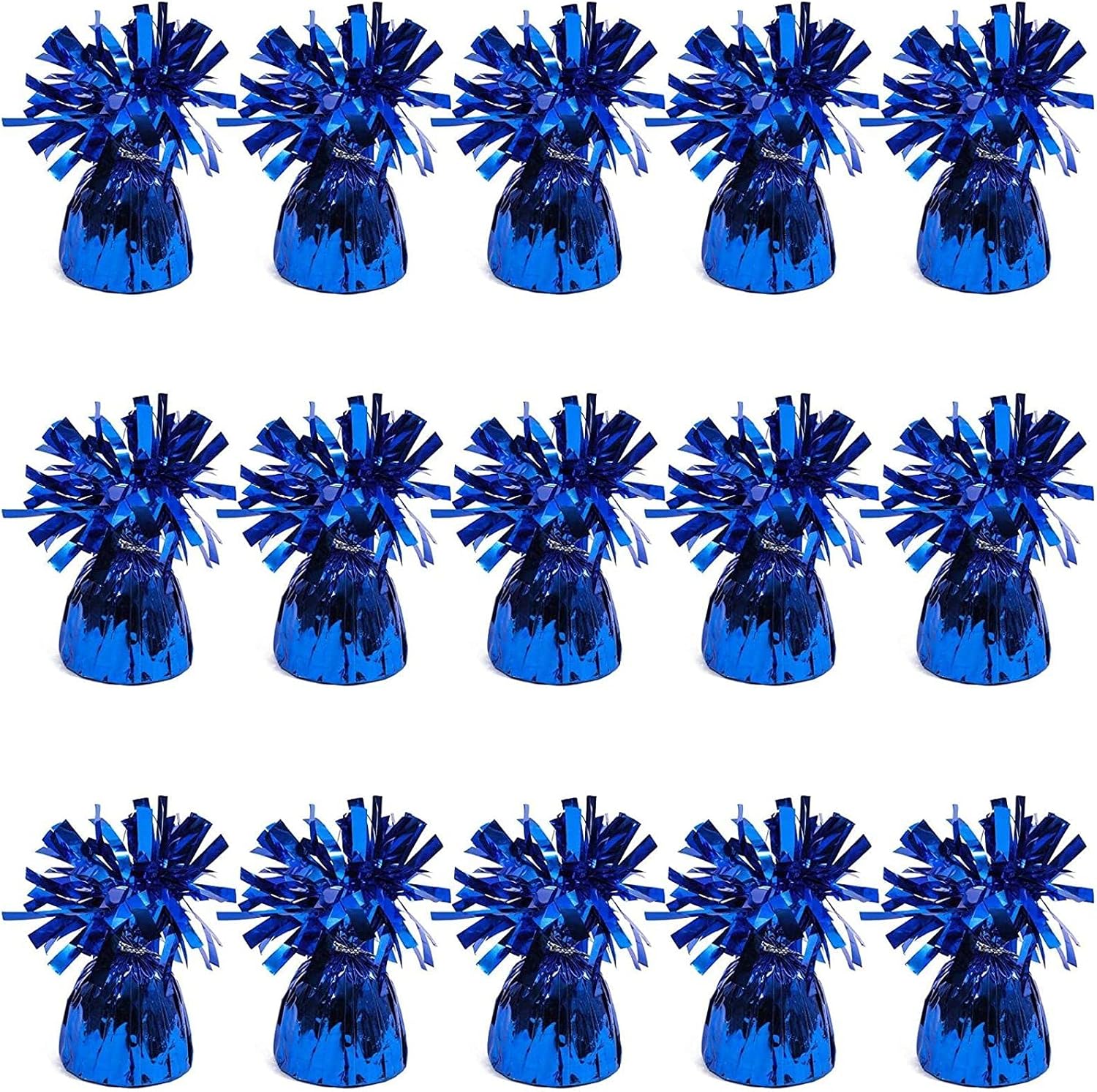BLUE PANDA Paquete de 15 pesas de globo azul, pesas de fiesta a granel para mesas (azul metálico, 6 onzas, 4.5 pulgadas)