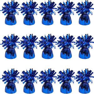 BLUE PANDA Paquete de 15 pesas de globo azul, pesas de fiesta a granel para mesas (azul metálico, 6 onzas, 4.5 pulgadas) BLUE PANDA Paquete de 15 pesas de globo azul, pesas de fiesta a granel para mesas (azul metálico, 6 onzas, 4.5 pulgadas)