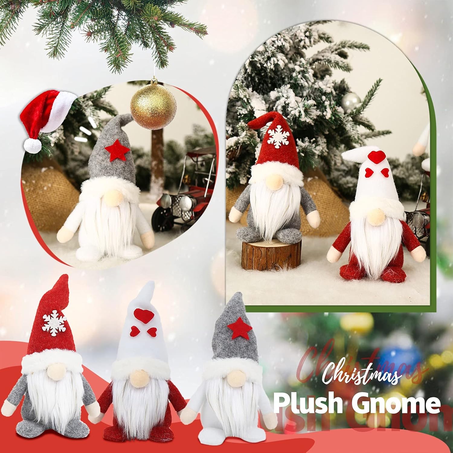 Gnomos de peluche de Navidad, decoración de felpa enana sin rostro, muñeca de peluche hecha a mano, gnomo de peluche enano, gnomo de Navidad, Papá