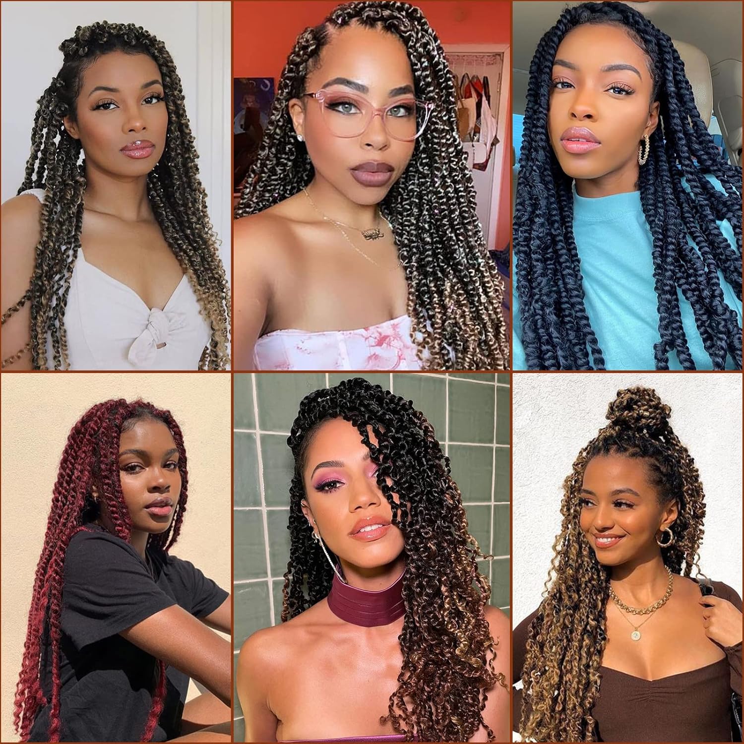Xtrend 8 paquetes de extensiones de cabello Passion Twist de 18 pulgadas para Butterfly Locs de cabello ondulado de ganchillo para mujeres negras,