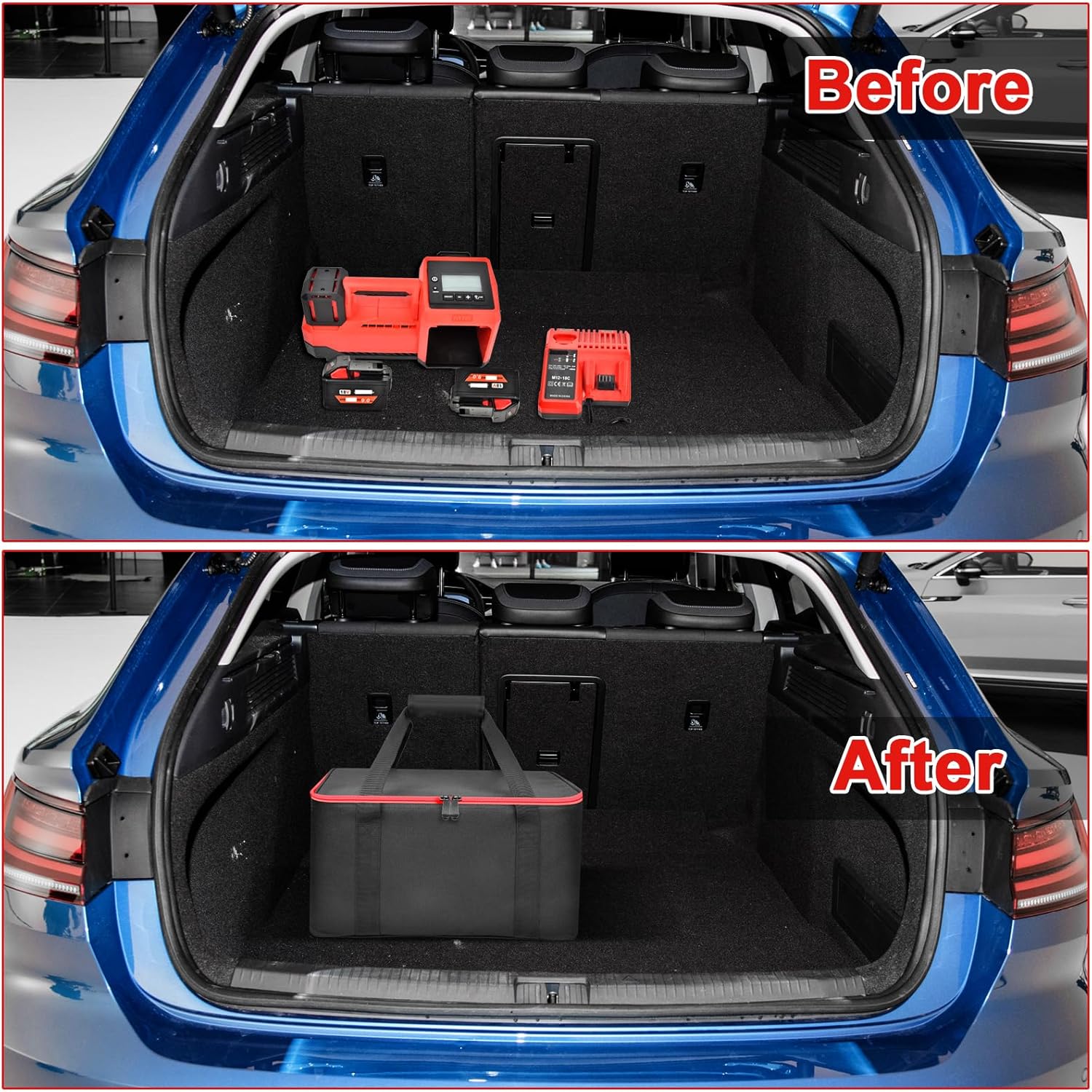 Bolsa de compresor de aire compatible con inflador Milwaukee M18 2848-20, caja de transporte de bomba para accesorios de herramientas Milwaukee,