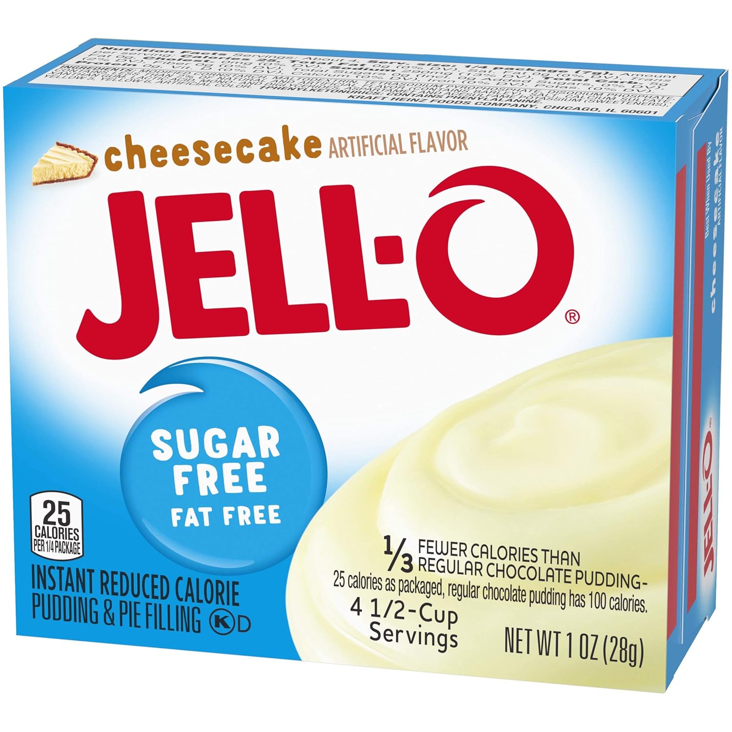 Jell-O – Pudín sabor pastel de queso, paquete de 4 cajas