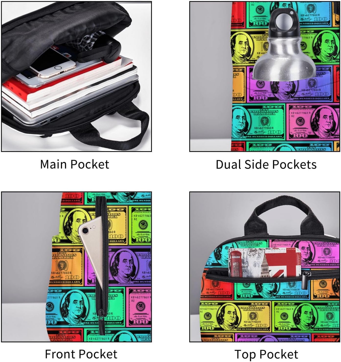 JZDACH Mochila de viaje y deporte, mochila para computadora de negocios, para hombres y mujeres, Imagen(329)