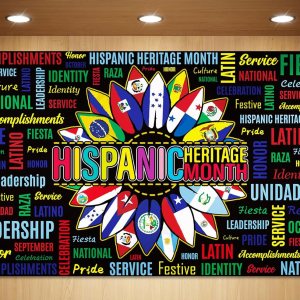 Sunwer Telón de fondo para cabina de fotos del mes de la herencia hispana, 21 banderas de países de habla hispana, decoración de fondo para colgar Sunwer Telón de fondo para cabina de fotos del mes de la herencia hispana, 21 banderas de países de habla hispana, decoración de fondo para colgar