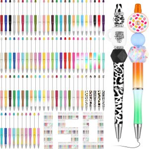 Juego de 150 bolígrafos de plástico con cuentas, 55 tipos de colores de concha, tinta negra, bolígrafos de cuentas geniales surtidos para Juego de 150 bolígrafos de plástico con cuentas, 55 tipos de colores de concha, tinta negra, bolígrafos de cuentas geniales surtidos para