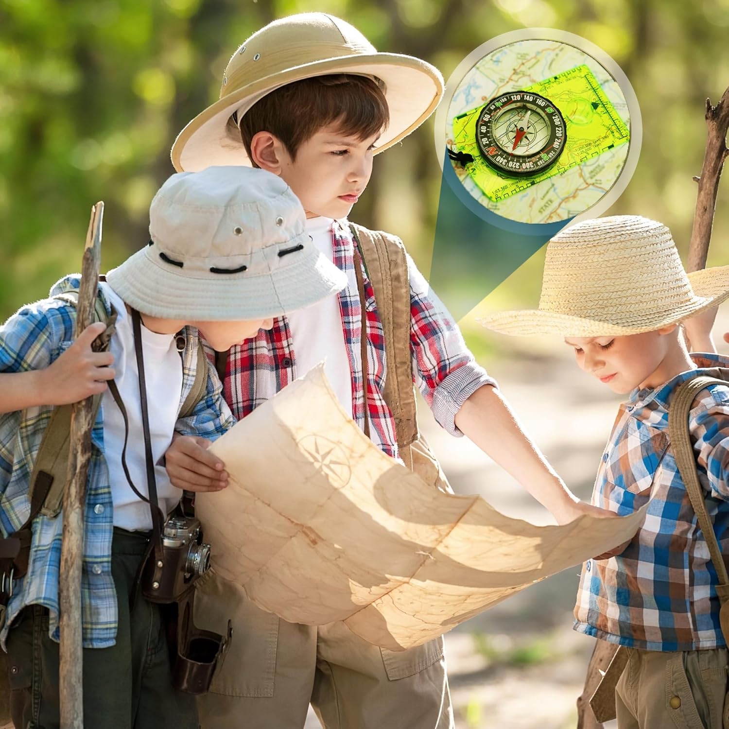 Orienteering Compass Hiking Survival Navigation Compass, Advanced Scout Compass Camping Professional Multifunctional Boy Scout Compass for Kids, Map