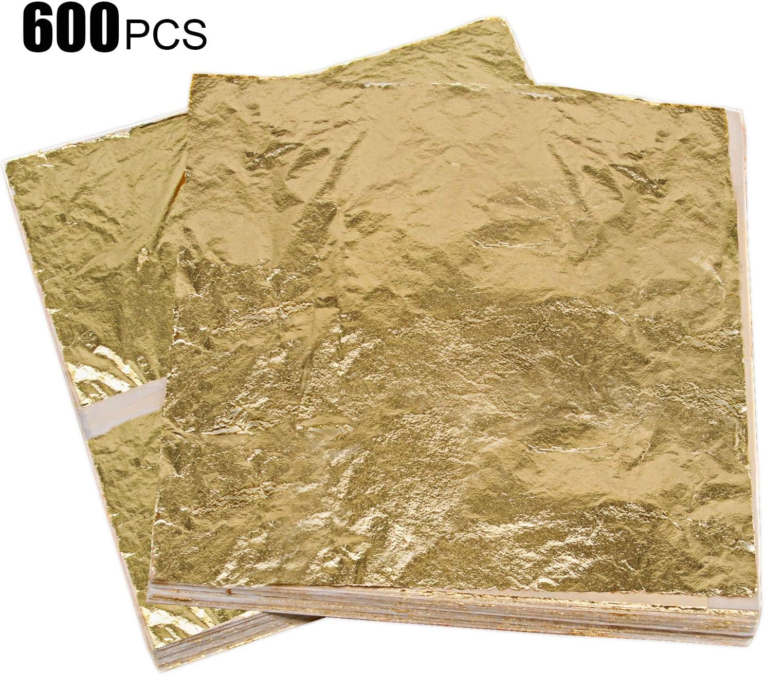 ZOENHOU 600 hojas doradas de 5.5 x 5.5 pulgadas para artes de resina, hojas de papel de hoja dorada para hacer joyas, arte de uñas, pintura dorada,