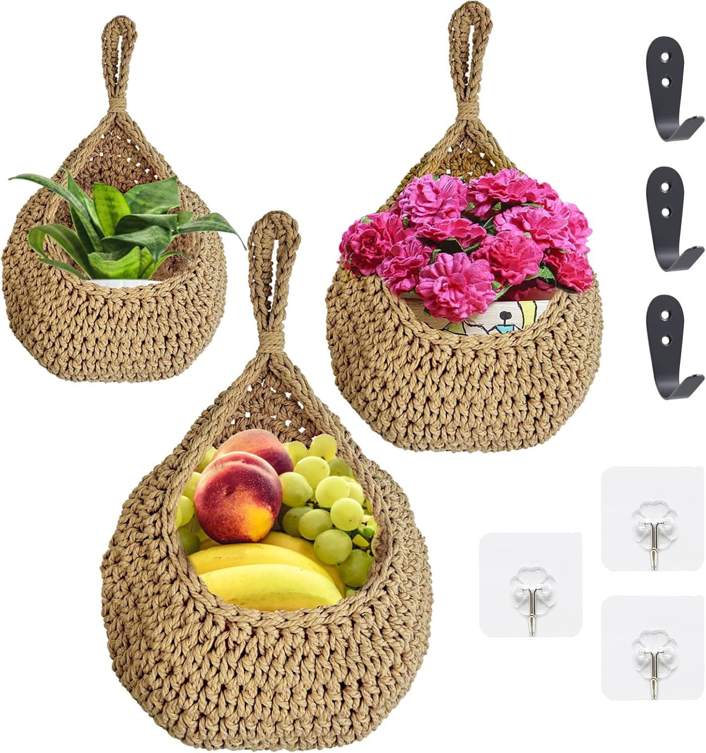 Cestas de frutas colgantes para cocina, cesta de productos para frutas, verduras, papas, cebollas, almacenamiento de cebolla, lágrima de montaje en