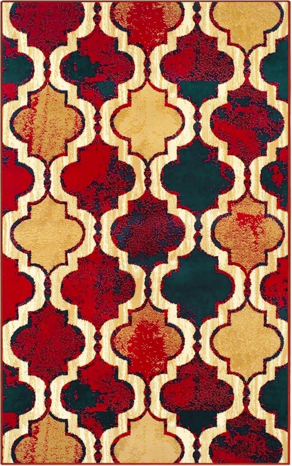 SUPERIOR – Alfombra de área grande para interiores, con respaldo de yute, perfecta para suelos de madera dura, diseño de entramado Viking, 5 x 8