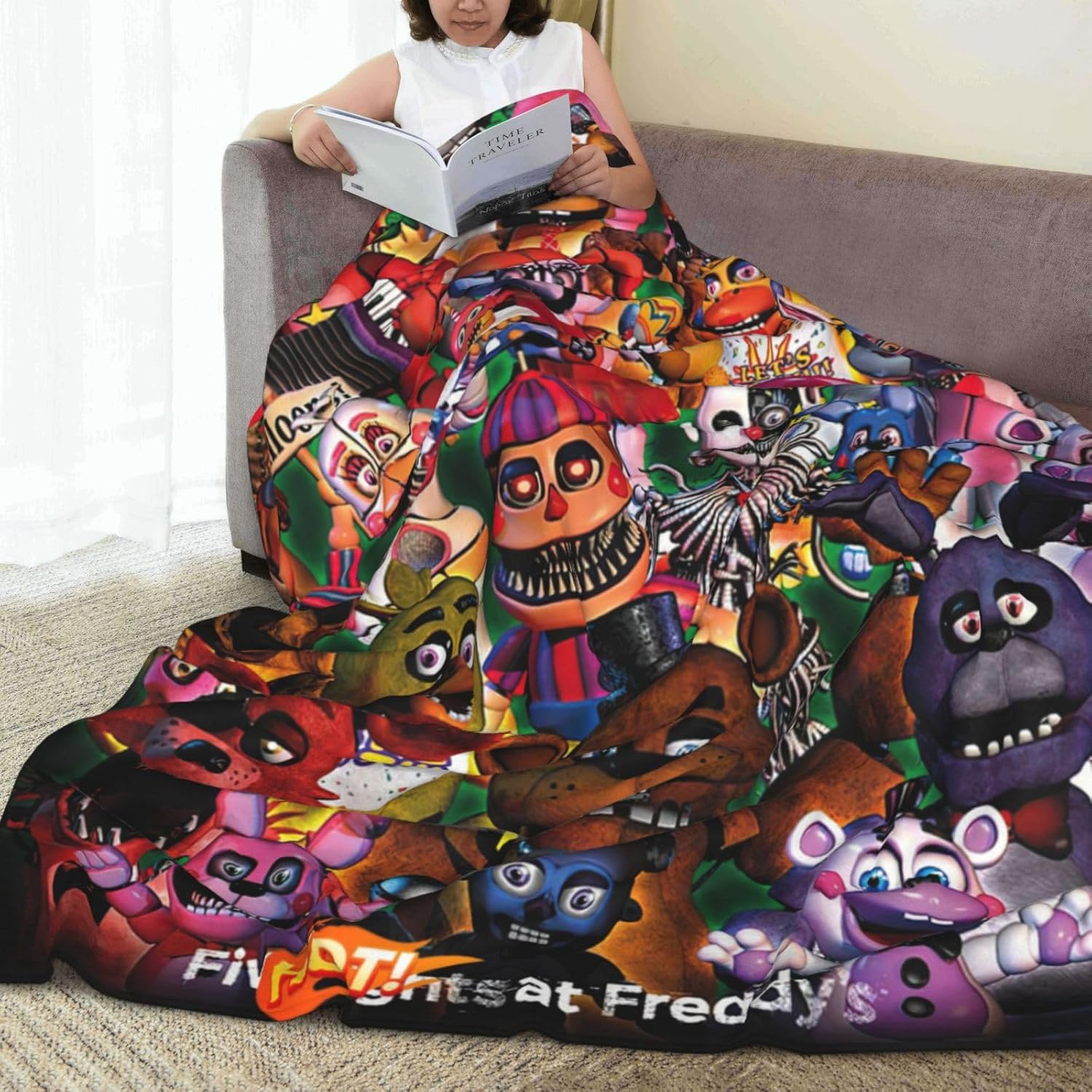 Vorus Manta de franela con impresión 3D de anime, unisex, manta de felpa súper suave para ropa de cama y sofá D-50 x 40 pulgadas