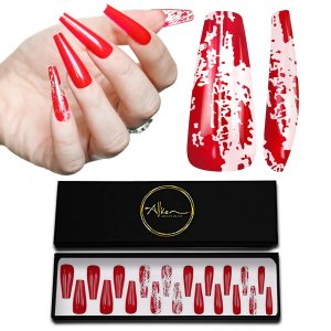 ALLKEM Burnt Red  Bailarina extra larga cubierta completa de uñas largas de ataúd  20 piezas de uñas postizas acrílicas de cubierta completa, 10 ALLKEM Burnt Red  Bailarina extra larga cubierta completa de uñas largas de ataúd  20 piezas de uñas postizas acrílicas de cubierta completa, 10