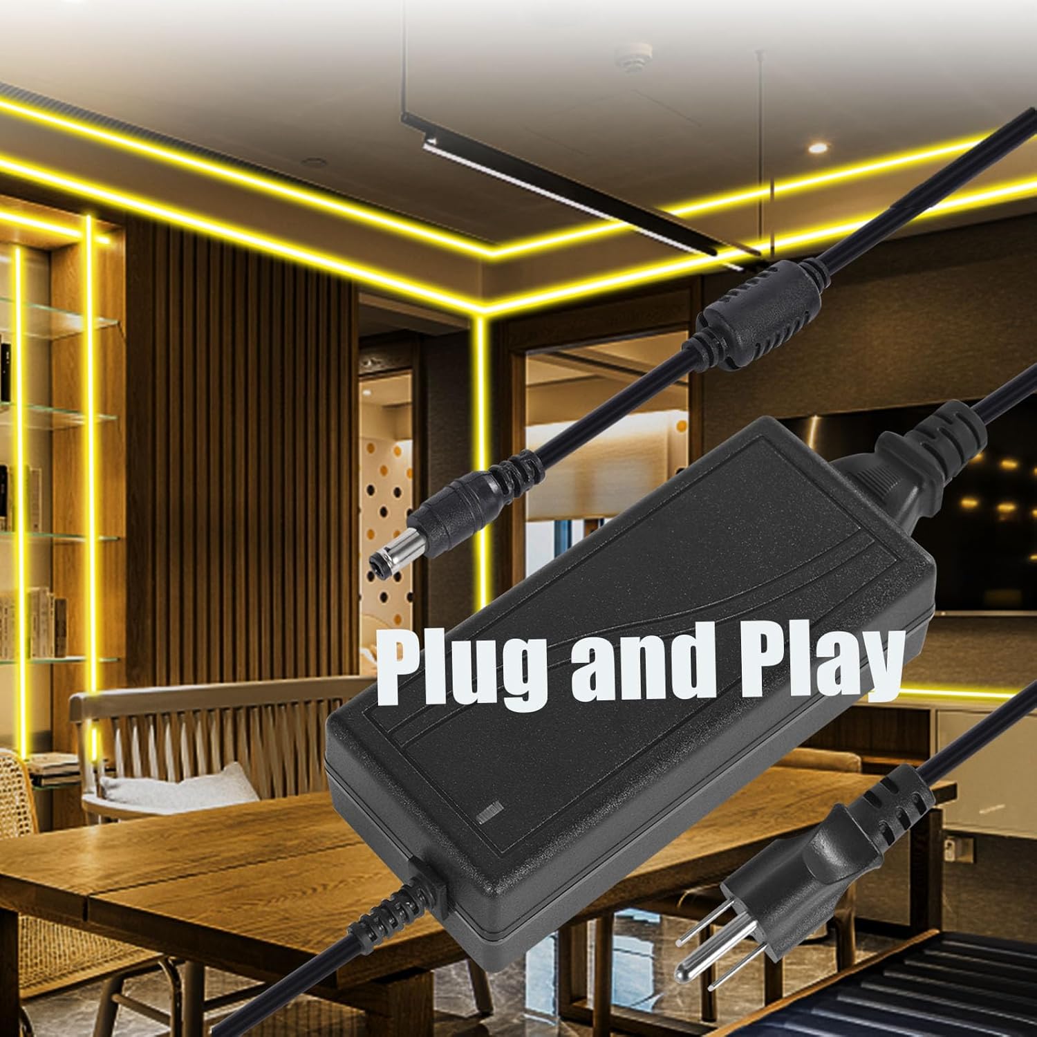 Adaptador de fuente de alimentación de 24 V 6 A, adaptador de alimentación de 100-240 V CA a CC 24 V 6 A con conector de salida de 0.217 in x 0.098