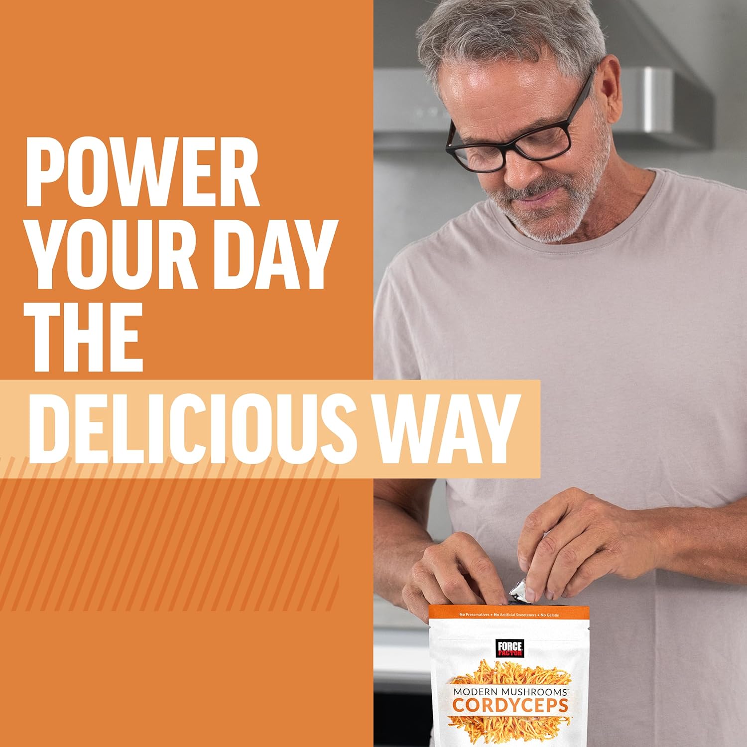 FORCE FACTOR Modern Mushrooms Soft Chews, suplemento de hongos Cordyceps para apoyar el alivio del estrés, la energía y la vitalidad, suplemento