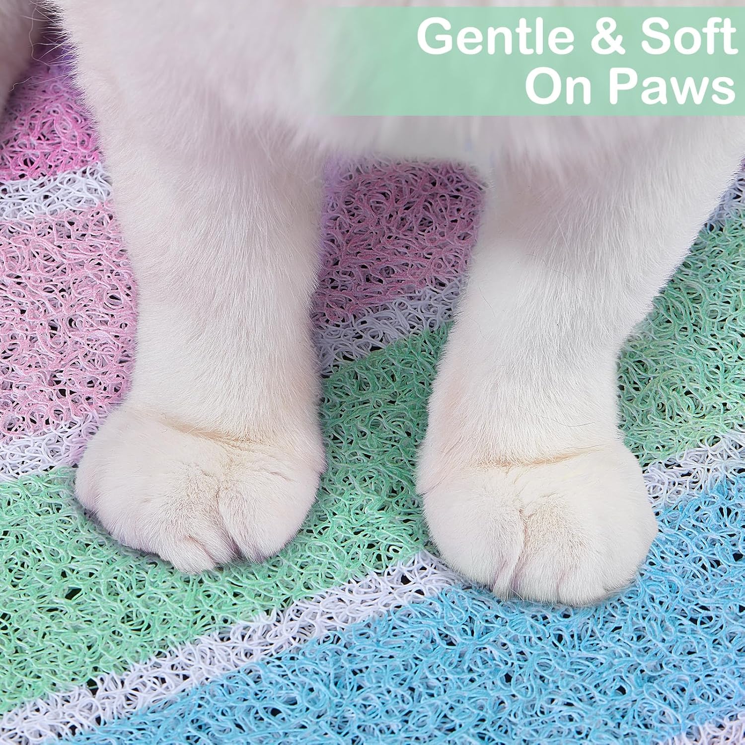 Alfombrilla de arena para gatos, alfombrilla de calidad grande antideslizante para arena para gatos, alfombra de atrapamiento de arena suave y
