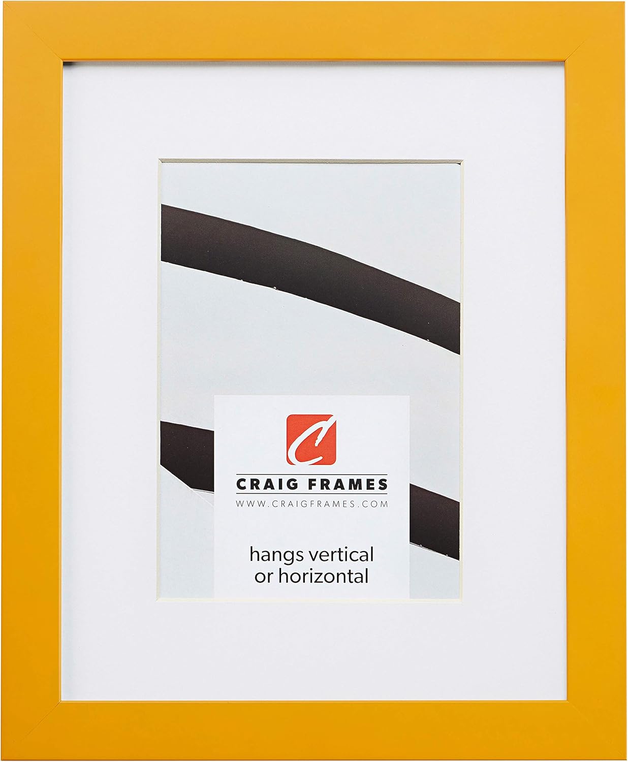 Craig Frames Confetti, marco de fotos amarillo moderno de 16 x 20 pulgadas con paspartú para mostrar una foto de 11 x 14 pulgadas