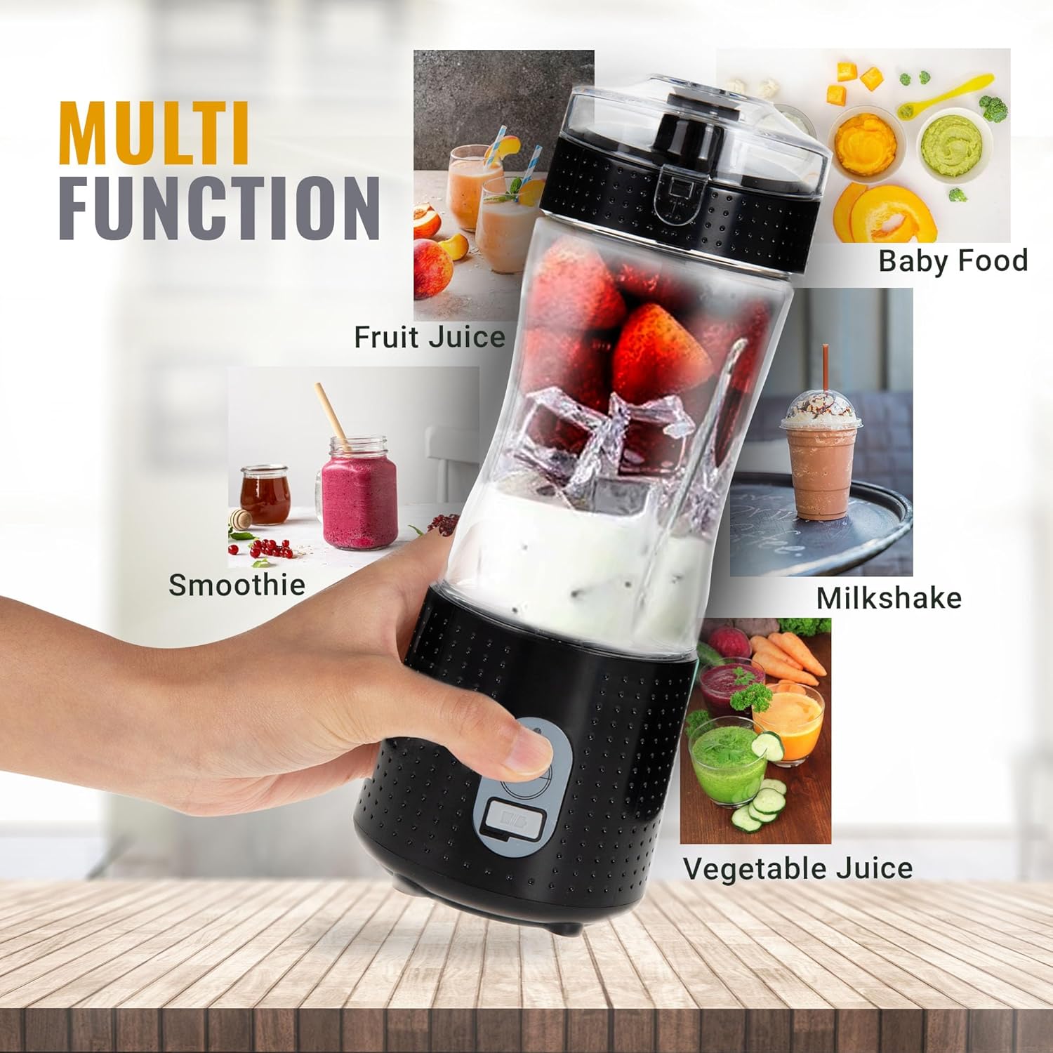 HIVE LIFE – Licuadora portátil para batidos y licuados, potente licuadora personal de 22000 rpm, sin BPA, licuadora USB de 13 onzas, portátil,