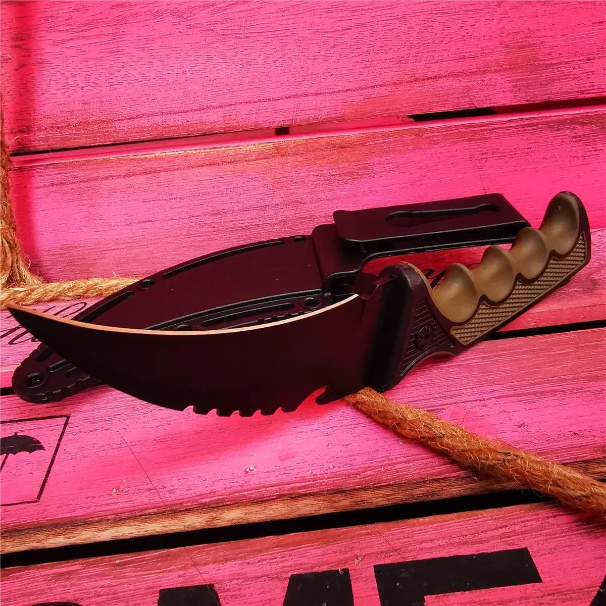 Doom Blade Cuchillo de hoja fija tipo karambit con funda para campamento, caza, pesca y supervivencia (tipo 2)