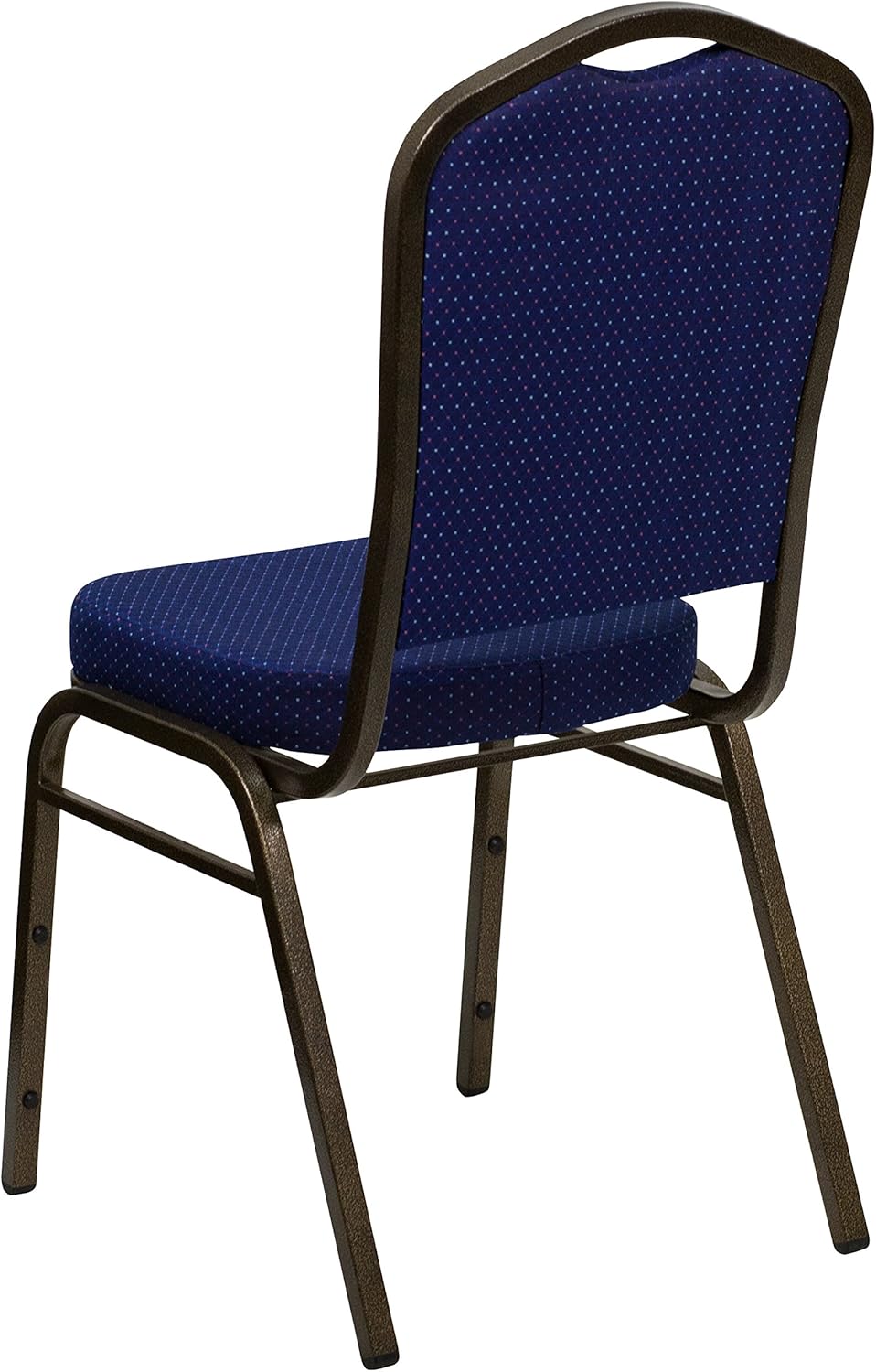 BizChair Silla de banquete de la parte posterior de la corona, tela azul marinomarco de la vena del oro