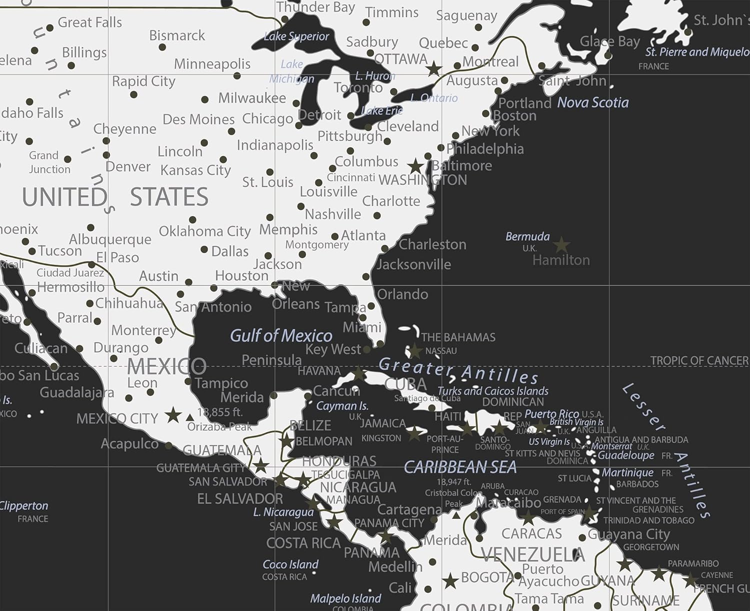 Push Pin World Map Foam Board Mounted, Sizes 24×36, 16×24, Large Travel Map (24×36)