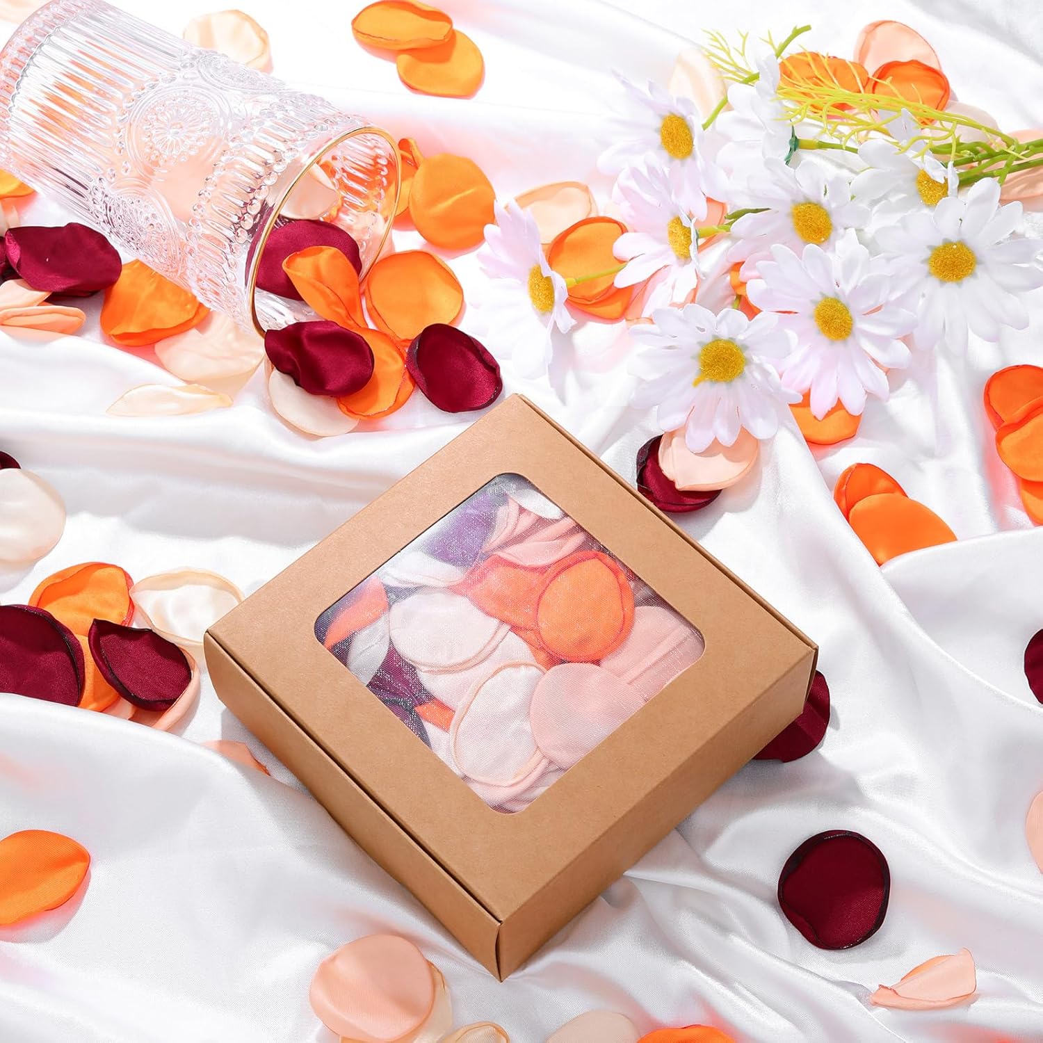 400 pétalos de flores para bodas, pétalos de rosa de seda, pétalos de rosa falsos para decoración de mesa de boda, pasillos, pétalos de rosa para