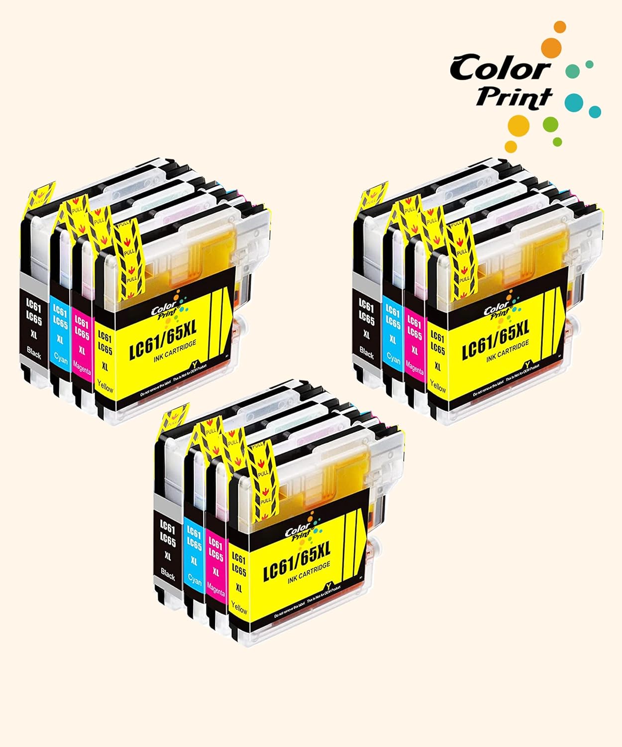 ColorPrint Cartucho de tinta compatible LC-61 de repuesto para Brother LC61 LC 61 LC-65 utilizado para impresora MFC 795CW 990CW MFC-J265W MFC-J270W