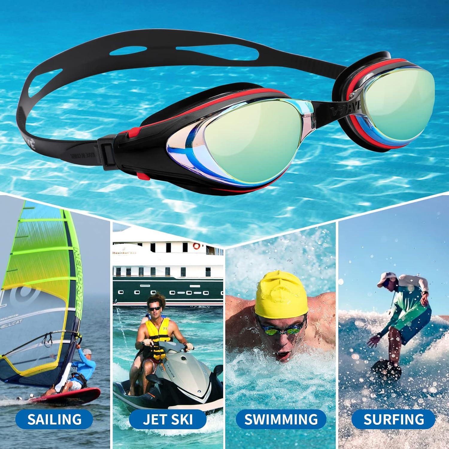 Gafas de natación miopes, gafas de natación ópticas miopes, sin fugas, antivaho y protección UV para adultos, hombres y mujeres