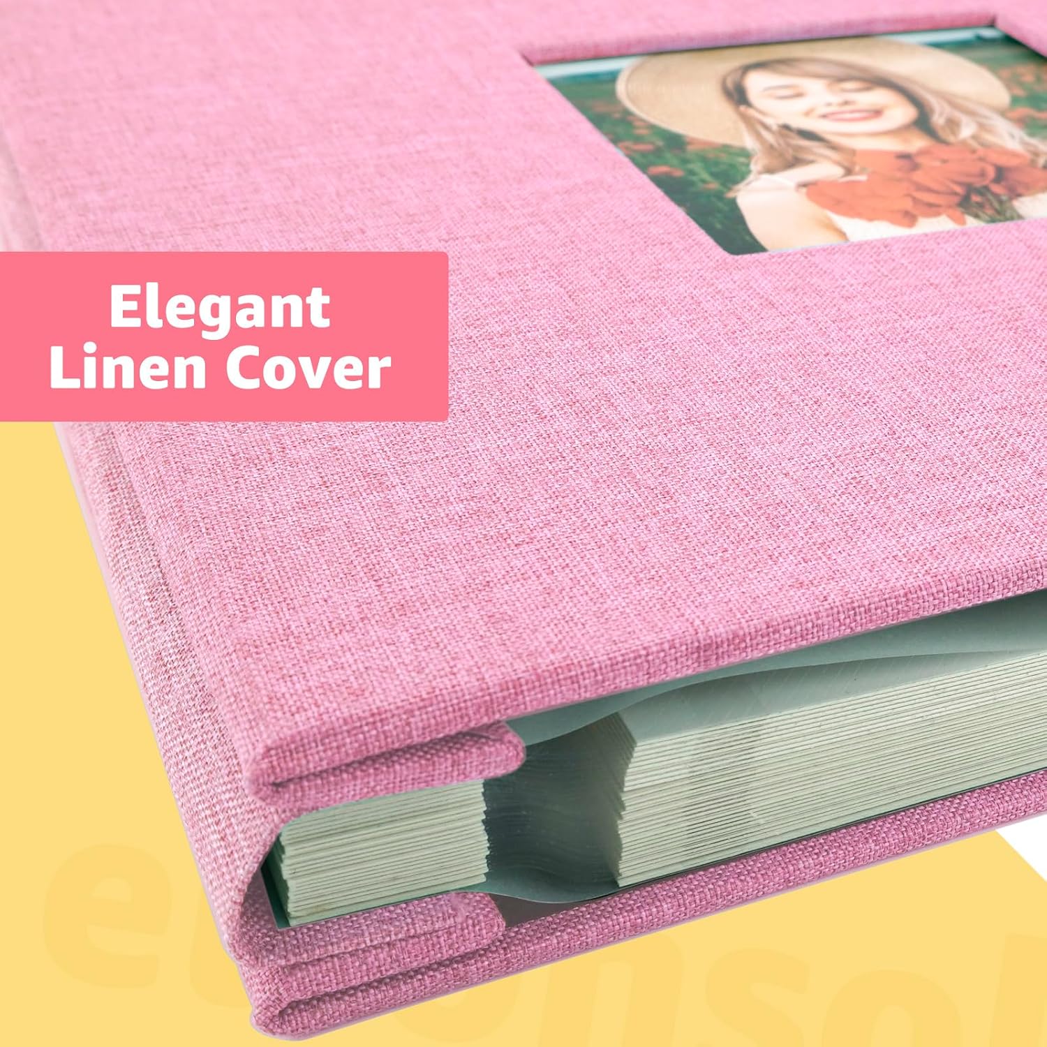 Álbum de fotos autoadhesivo con ventana de visualización de imágenes, álbum de recortes de bricolaje para imagen de 4 x 6, 5 x 7, 8 x 10, 40 páginas