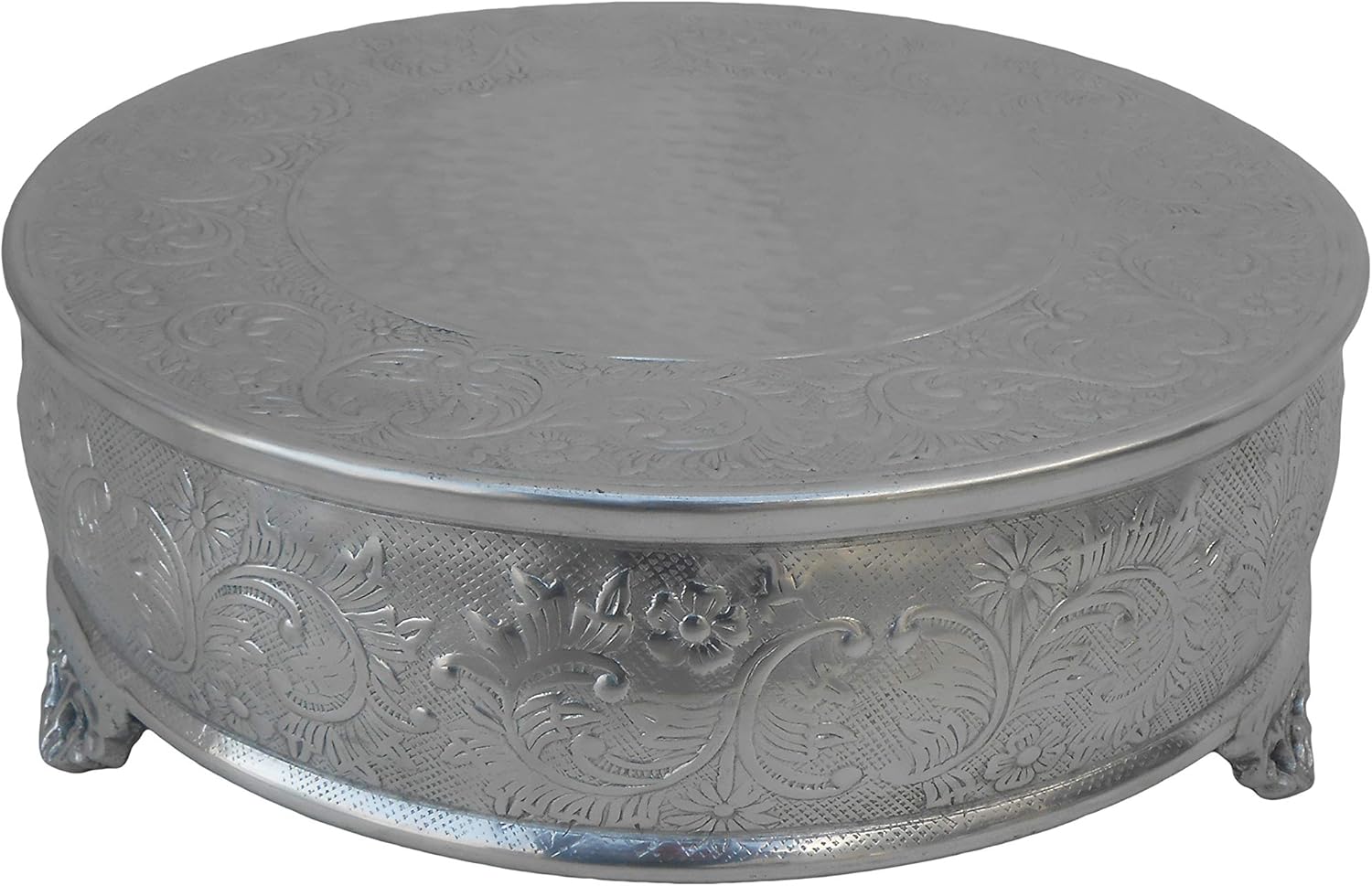 Soporte redondo para tartas de boda (18 pulgadas, plateado)