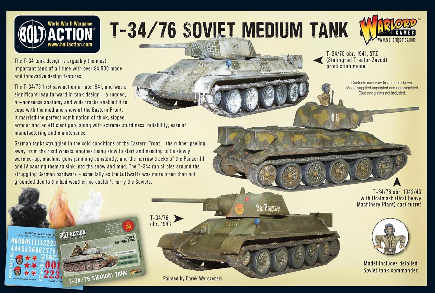 Bolt Action T3476 Tanque mediano 156 WWII Guerra Mundial Figuras de Guerra Militar Kit de Modelo de Plástico