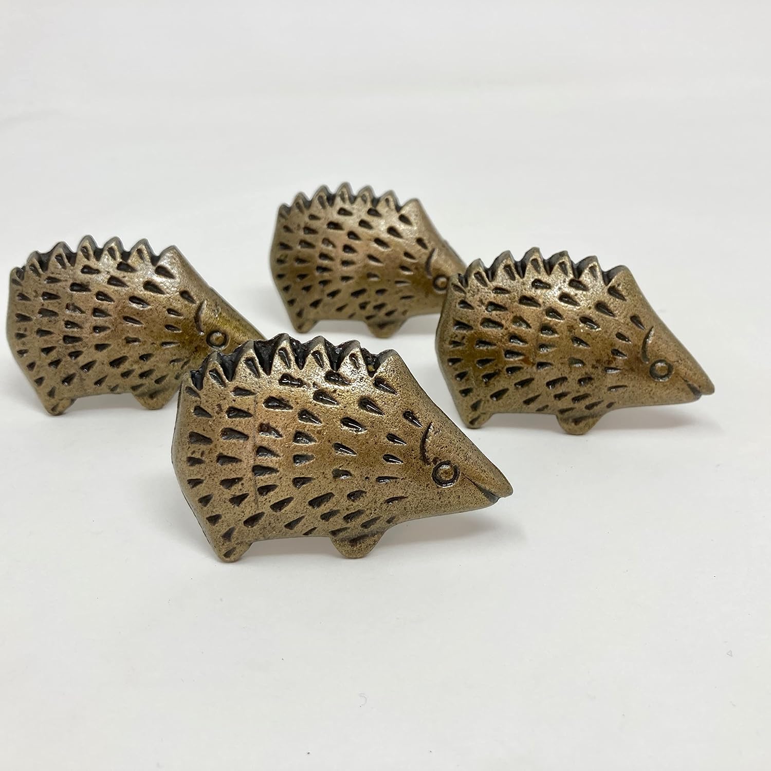 Erizo vintage bronce antiguo hecho a mano Metal Animal Armario Perillas de puerta, tiradores de cajón manijas de puerta de gabinete