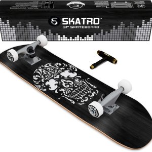 Patineta completa Pro Skateboard de 31 pulgadas. Edades del patinaje adultos, niños, niñas, principiantes y niños Patineta completa Pro Skateboard de 31 pulgadas. Edades del patinaje adultos, niños, niñas, principiantes y niños