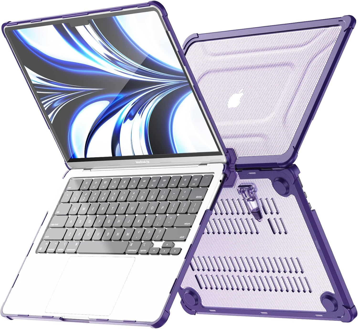 DTangLsm Funda compatible con M3 M2 MacBook Air de 15 pulgadas modelo A3114 A2941 2024 2023 con Touch ID, carcasa rígida resistente con parachoques