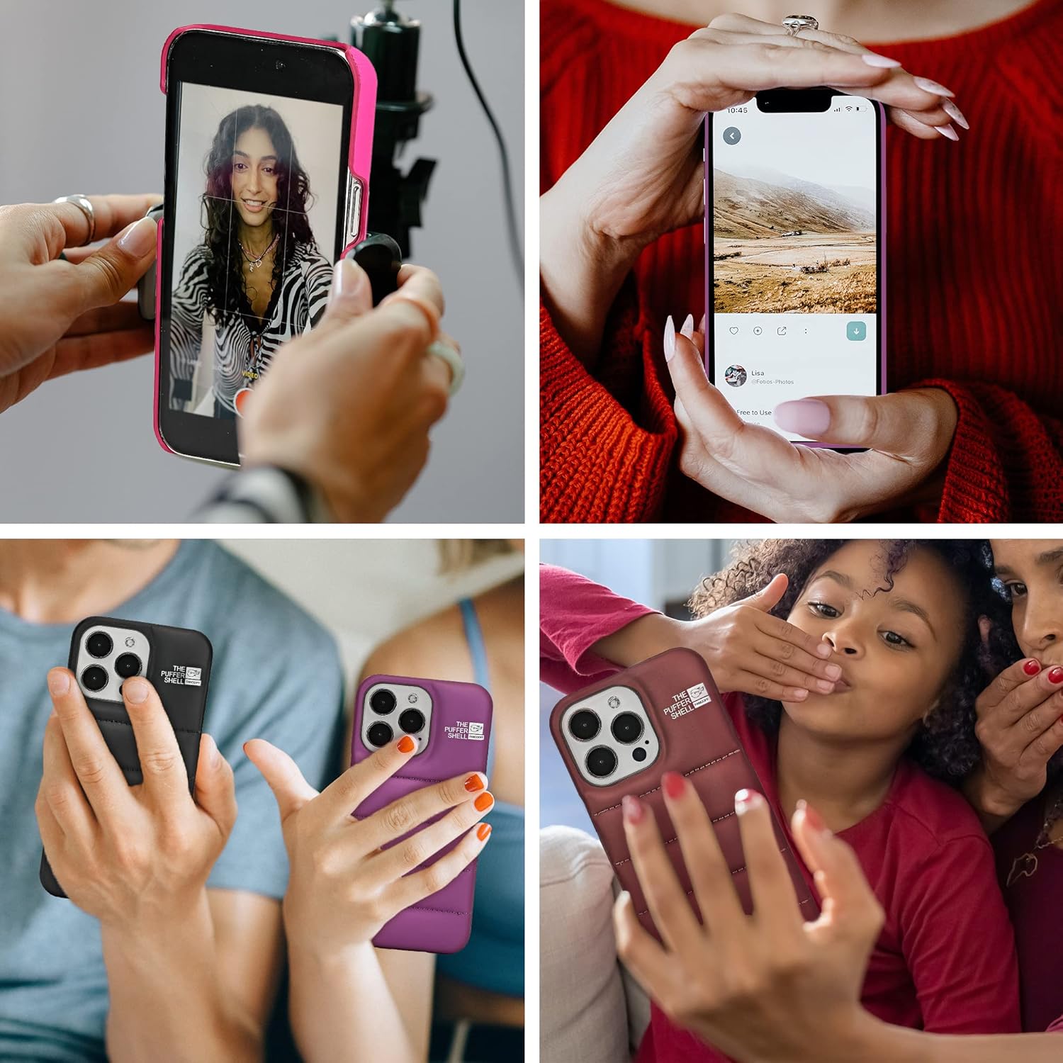Funda acolchada para teléfono, compatible con iPhone 11, diseño bonito antiarañazos, material suave al tacto, funda protectora 3D a prueba de