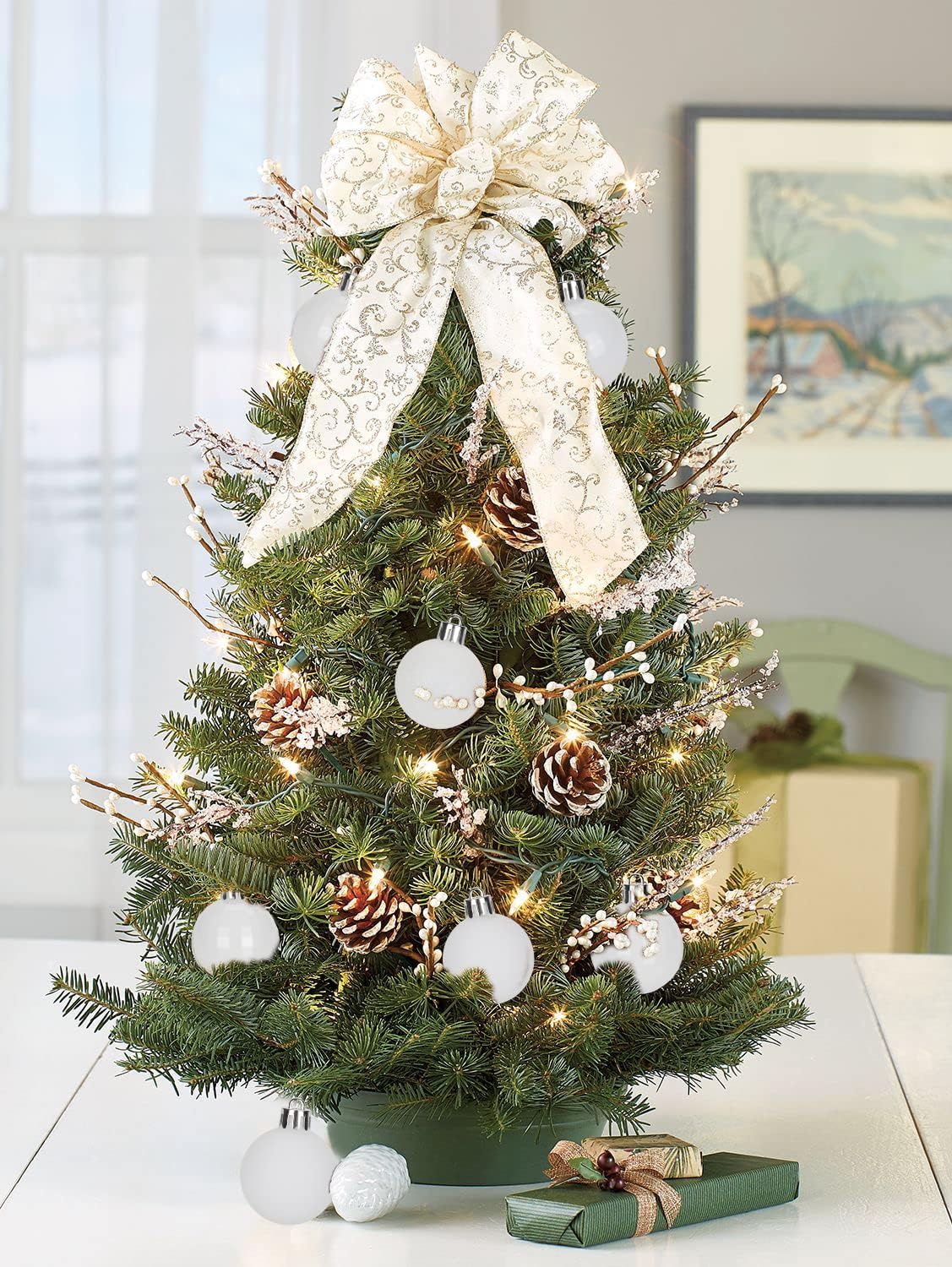 Adornos de bolas de Navidad blancas de 1.57 pulgadas, 40 piezas inastillables, juego de adornos de bolas de Halloween, adornos blancos para árbol de