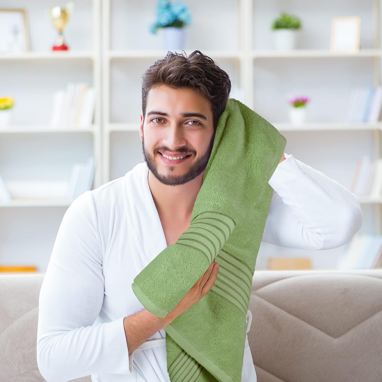 Utopia Towels – Juego de toallas de baño 100 % algodón hilado en anillo, 600 GSM, secado rápido, muy absorbentes y suaves al tacto, perfectas para