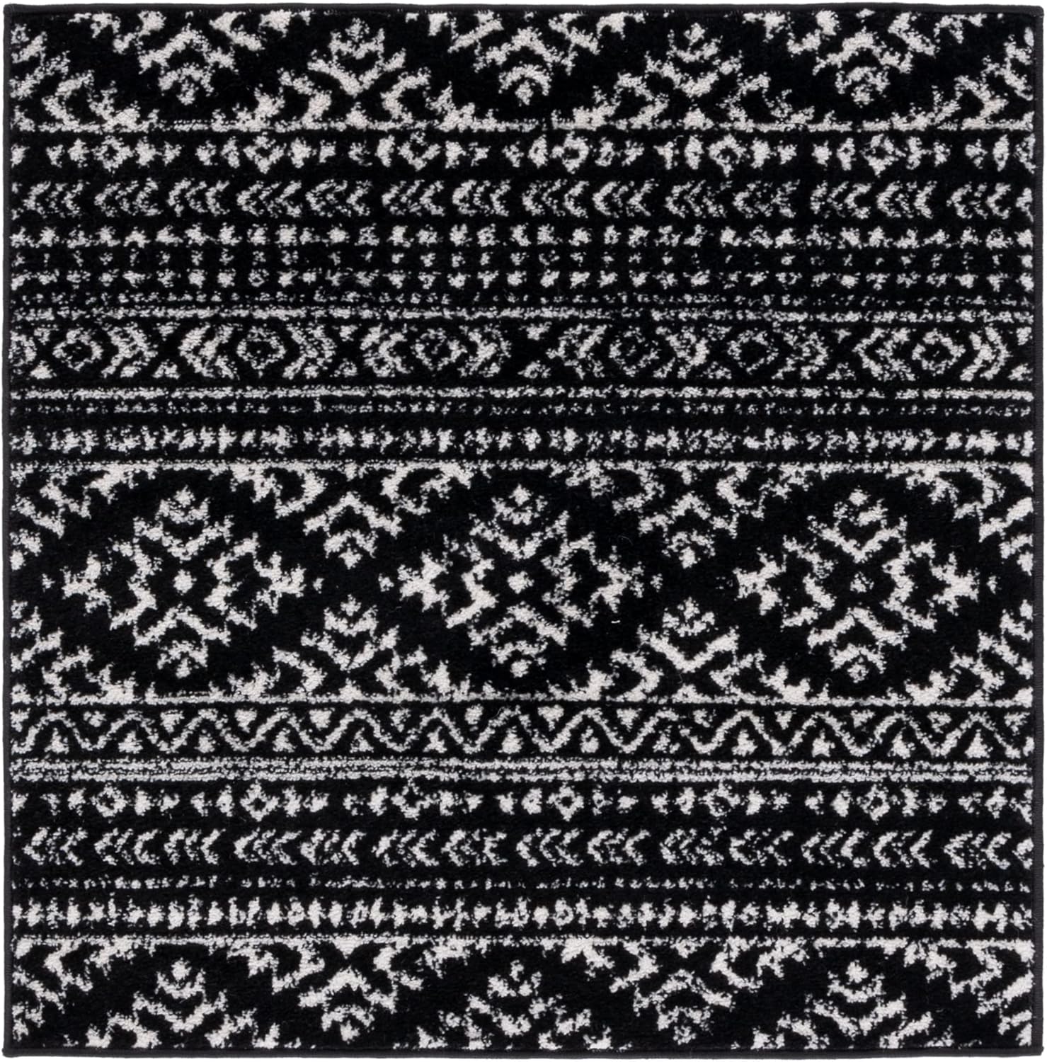 Safavieh Tulum Collection – Alfombra cuadrada de 8 pies, diseño tribal bohemio marroquí, no desprende pelusa y de fácil cuidado, ideal para zonas de
